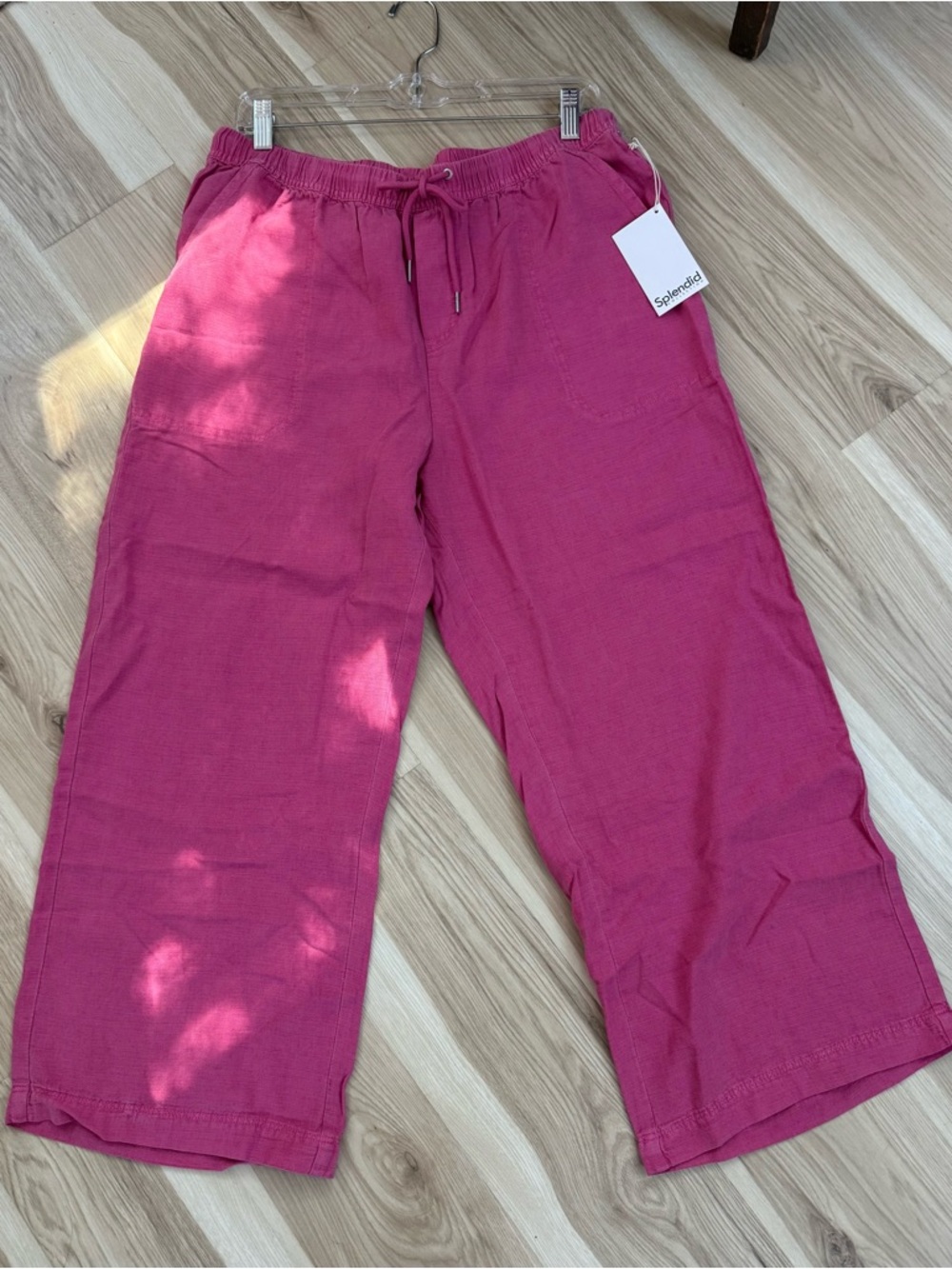 NWT Splendid Fuchsia Wide Leg Drawstring pants Bohemian Resort coastal
